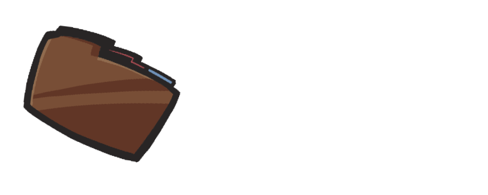 A drawing of a case file. When hovered over, papers spill out.