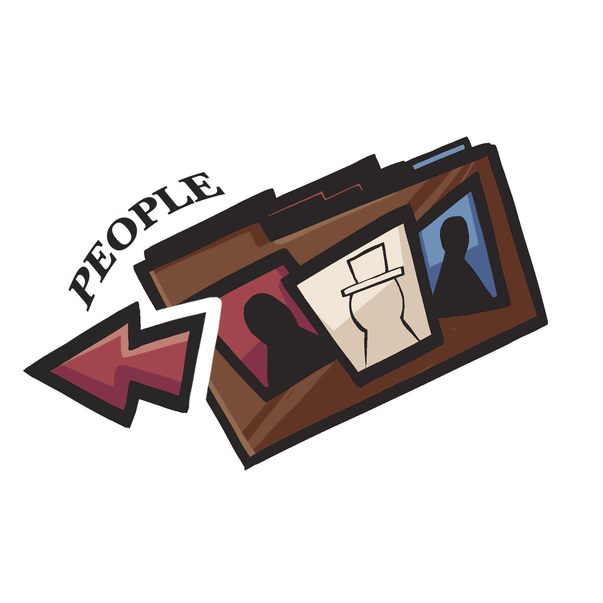 An picture of a case file labelled 'people'